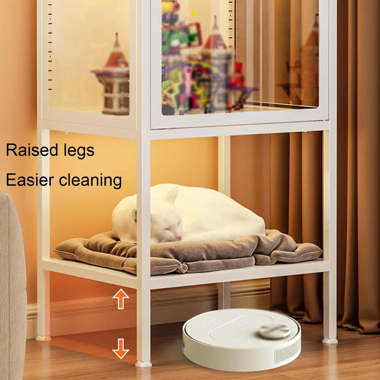 Zkfpet 63" Glass Display Cabinet with LED Lights, Metal Curio Cabinet with Dual Doors, Adjustable Shelves, Assemble Required(Black,60cm/23.6in) Zkfpet