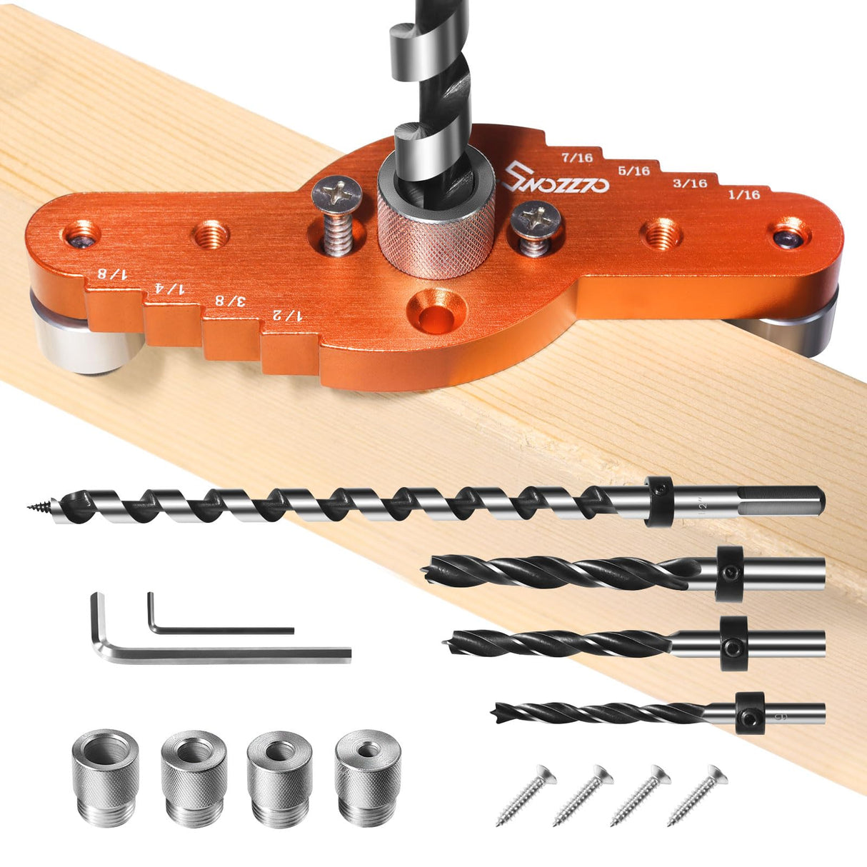 Swozzto Dowel Jig Kit for Floating Shelf Bracket(& 1/2" x 11.8" Drill Bit), Self-centering Scriber(& 1/4", 5/16", 3/8" Drill Bit),Drill Guide for Hidden Shelf Brackets & Mantels,Centering Hole Drill Swozzto