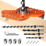 Swozzto Dowel Jig Kit for Floating Shelf Bracket(& 1/2" x 11.8" Drill Bit), Self-centering Scriber(& 1/4", 5/16", 3/8" Drill Bit),Drill Guide for Hidden Shelf Brackets & Mantels,Centering Hole Drill Swozzto