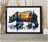 Apcufir Forest Bear Paint by Numbers for Adults,Animals Paint by Numbers on Canvas,DIY Oil Painting by Numbers Kits for Home Wall Decor 16X20 Inch Apcufir