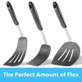 DI ORO Living Spatulas for Kitchen Use - Spatulas Silicone Heat-Resistant up to 600°F - Turner Spatula Set for Cooking - BPA Free Wide Pancake Spatulas - Egg Flippers for Nonstick Cookware Safe (3pc) di Oro Living