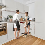 Wooden Step Stool for Kids with Non-Slip Rubber Feet Step, Heavy Duty Platform Stepping Stools for children with 450 LBS Capacity for Bedroom Kitchen Bathroom, Bed Steps for High Beds, Bedside Support Natree