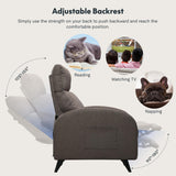 FLEXISPOT XC2 Recliner Chair for Adults, Fabric Small Recliner Home Theater Seating, Modern Reclining Chair, Adjustable Single Sofa Reading Chair with Extended Footrest for Living Room, Brown FLEXISPOT