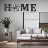 4 Pieces Rustic Home Decor Wooden Home Letters for Wall Windmill Wall Decor Farmhouse Wall Home Sign Brown Home Hanging Wood Sign Farmhouse Decor for Living Room Kitchen Bedroom Front Porch (Black) Qunclay