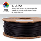 Protopasta 3D Printer Filament | PLA Filament 1.75mm | Black Recycled PLA | 1kg Spool Proto-Pasta