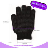 Teenitor Heat Resistant Glove With Silicone Bumps for Hair Iron Tool, Professional Heat Press Gloves, Hair Styling Protectant, Sublimation Black Teenitor