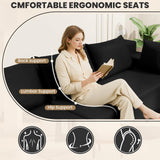 LEVELEVE 106" Cloud Sectional Couch with Deep Seat，Modern Modular Sofa with L-Shape Chaise，No Assembly Required, Upholstered Couches for Living Room Bedroom(Black,Left Facing Chaise) LEVELEVE