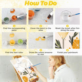 RICUVED Paint by Number for Adults Framed Canvas, 4 Pack Paint by Number Kits Arts and Crafts for Adults Beginner, Easy DIY Summer Drink Acrylic Painting Number Kits for Home Wall Decor(7.8X11.8inch) RICUVED