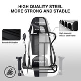 GTRACING Gaming Chair Racing Office Computer Ergonomic Video Game Chair Backrest and Seat Height Adjustable Swivel Recliner with Headrest and Lumbar Pillow Esports Chair (White) GTRACING