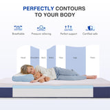 Gelsea 8 Inch Twin Gel Cooling Memory Foam Mattress, Pressure Relief, Medium Firm Support，Mattress in a Box, CertiPUR-US Certified Gelsea