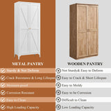 FATIGOS Metal Pantry Storage Cabinet, Kitchen Pantry Cabinets with 2 Doors and Adjustable Shelves, 65" White Metal Pantry Cabinet, Steel Locker for Kitchen, Living Room, Dining Room FATIGOS