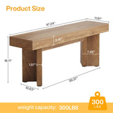 Tribesigns 47" Wooden Entryway Bench, Farmhouse Indoor End of Bed Bench, Long Table Benches Seat for Bedroom, Hallway, Foyer, End of Bed (Rustic Brown) Tribesigns