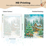 EOBROMD Christmas Paint by Numbers Kits for Adults, Winter DIY Kits Crafts for Beginner, Painting Adults, Christmas Oil Paint by Numbers for Home Decor Gift 16x20inch(Without Frame) EOBROMD