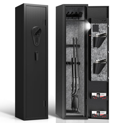 KAER 4-5 Gun Safes,Gun Safe for Rifles and Pistols,Shotgun Rifle Safe,Gun Safes for Rifle and Shotguns,Long Gun Cabinets with Fingerprint/Digital Keypad/Removable Shelf for Rifles Safes