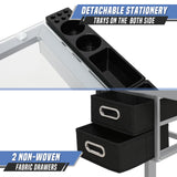 BRIGHTORIA Adjustable Drafting Table & Stool Set, Art Desk with Additional Slide-Out Table Design, Versatile Drawing Table with Storage, for Art, Drafting and Creative Tasks, Natural BRIGHTORIA