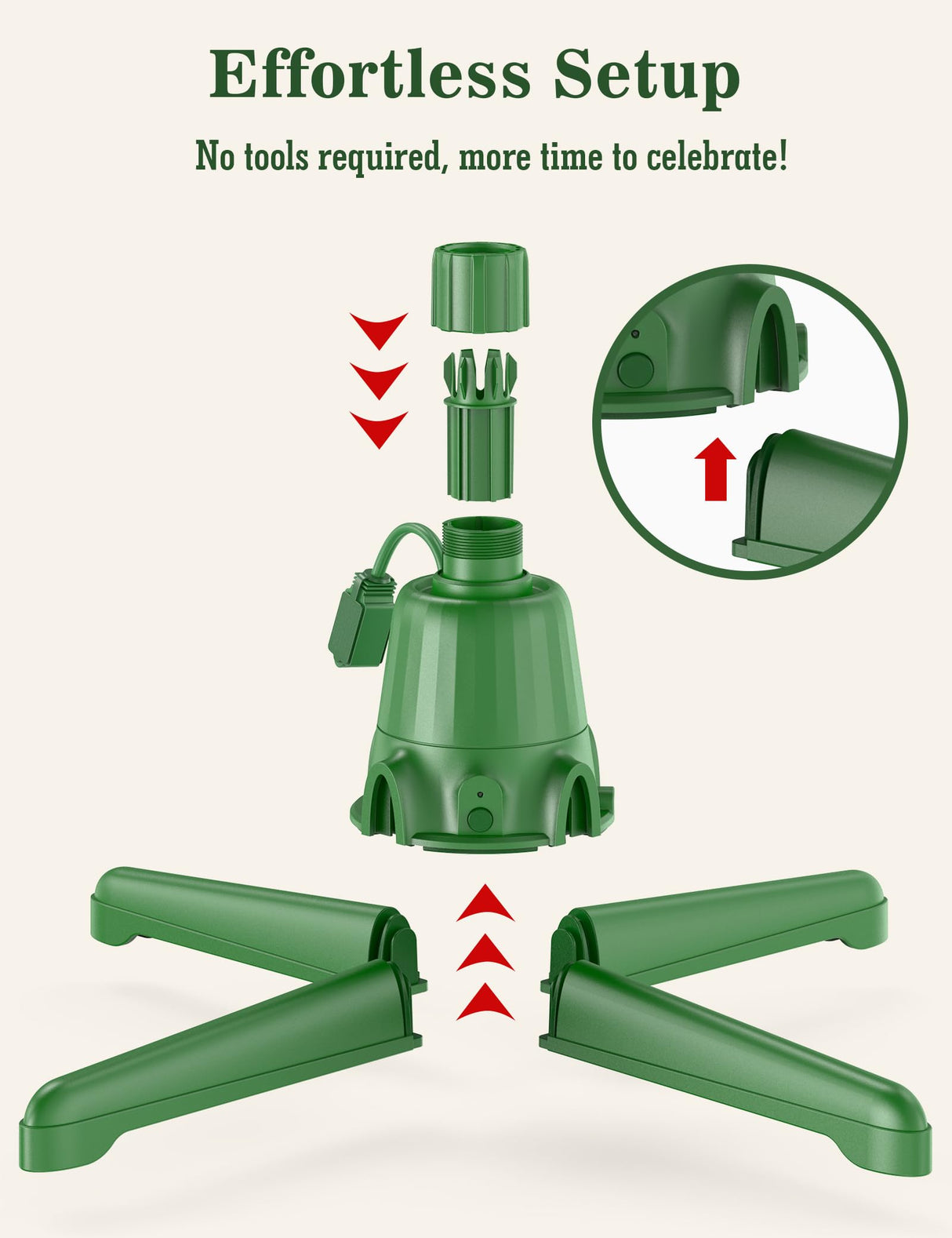 Springlift Rotating Christmas Tree Stand with Remote Control for Up to 7.5 ft 90 lb Artificial Tree, 625 Watts of Power - Green Adjustable Sturdy Base Springlift