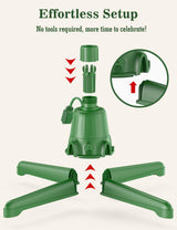 Springlift Rotating Christmas Tree Stand with Remote Control for Up to 7.5 ft 90 lb Artificial Tree, 625 Watts of Power - Green Adjustable Sturdy Base Springlift