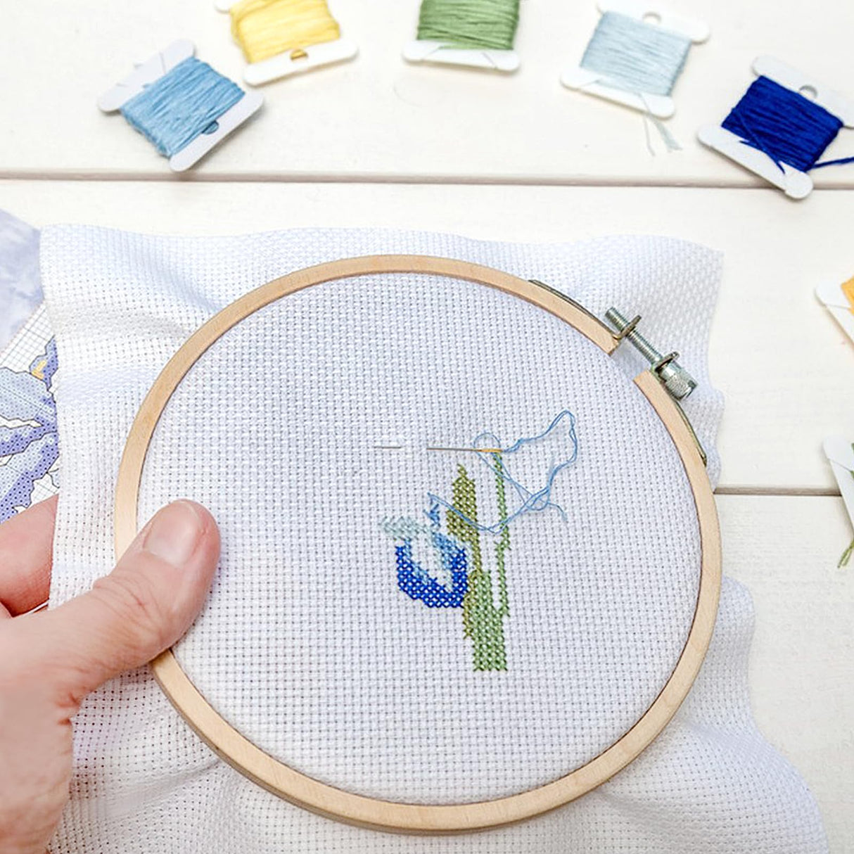 MIDELONG 6 PCS Aida Cloth 14 Count Cross Stitch Fabric, 3 Sizes White Classic Reserve Cross Stitch Aida Cloth for Home DIY Handmade Needlework Craft Embroidery Decoration MIDELONG