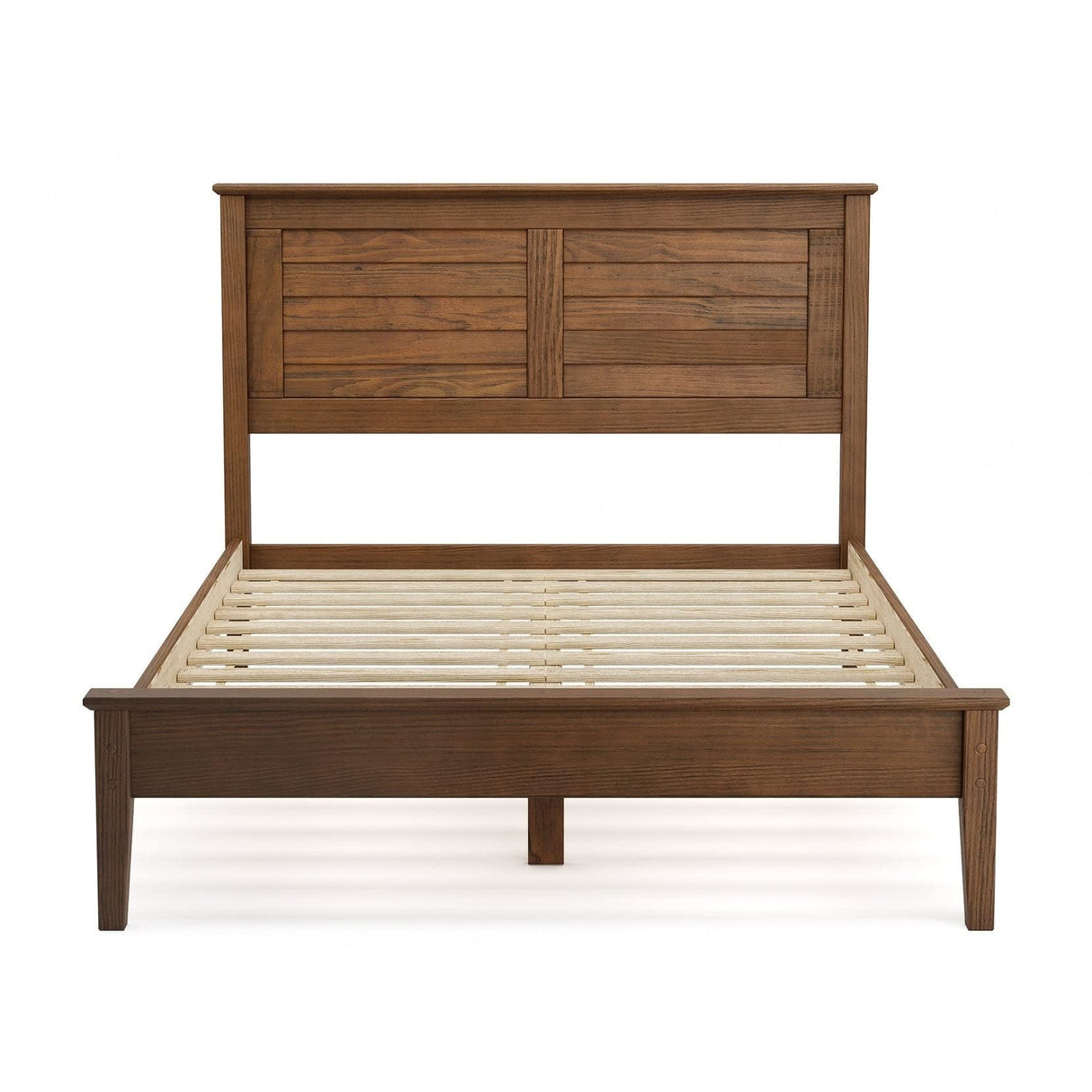 Grain Wood Furniture Greenport Solid Wood Platform Bed, Queen Size, Brushed Walnut Grain Wood Furniture