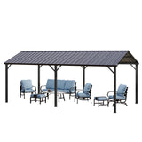 GREEN PARTY 10 x 20 ft Metal Carport Kits with Galvanized Steel Roof, Heavy Duty Metal Carport Canopy, Outdoor Car Tent Metal Garage Shelter for Car, SUV, Truck and Boats, Grey GREEN PARTY