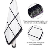 Sublimation Blanket Personalized Sublimation Throw Blanket with 20 Printable Panels Baby Printed Blanket Flannel Fleece Blanket with Tassels for Heat Press Home Sofa Bedroom (60 x 40 Inch) Tatuo
