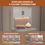 ARTETHYS Wall Mounted Desk with LED Light Multifunctional Fold Down Laptop Computer Table Writing Workstation with Storage Compartments Space Saving for Home Office ARTETHYS