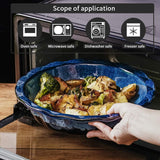 KOOV Ceramic, 9 Inches Pie Plate, Pie Dish for Dessert Kitchen, Round Baking Dish Pan for Dinner, Wrapping Upgrade, Reactive Glaze (Nebula Blue) KOOV