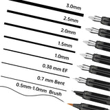 GC QUILL Calligraphy Pen Set 74pcs- 8 Calligraphy Fountain Pens with Varied Nibs, 66 Ink Cartridges(14 Colors)-Writing, Drawing, Calligraphy Practice for Beginner GC-F866 GC QUILL