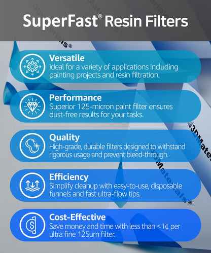 SuperFilter 100 pcs, Disposable Filter, 3D Printer Resin and Paint Strainer, Made in Korea by 3DMaterials - WoodArtSupply