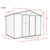 Metal Outdoor Galvanized Steel Storage Shed with Lockable Doors for Backyard or Patio Storage of Bikes, Grills, Supplies, Tools, Toys, for Lawn, Garden, and Camping, Tan (8x6) Cover-It