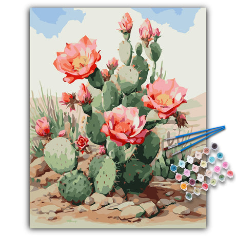 Paint by Numbers Kit for Adults Beginner, Cactus Acrylic Adult Paint by Number Kits on Canvas, Cactus Watercolor Oil Number Painting for Adults, Perfect for Home Decor Gift 16"x20" Camocin