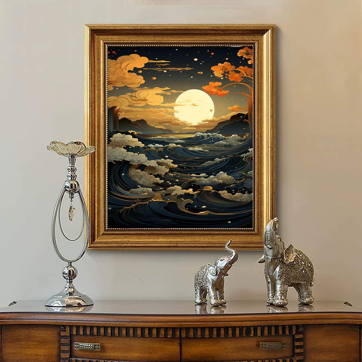 xackcme Ocean Wave Paint by Numbers for Adults - Landscapes Paint by Number on Canvas Without Frame, DIY Scenery Oil Painting for Gift Home Wall Decor (16x20 inch) xackcme