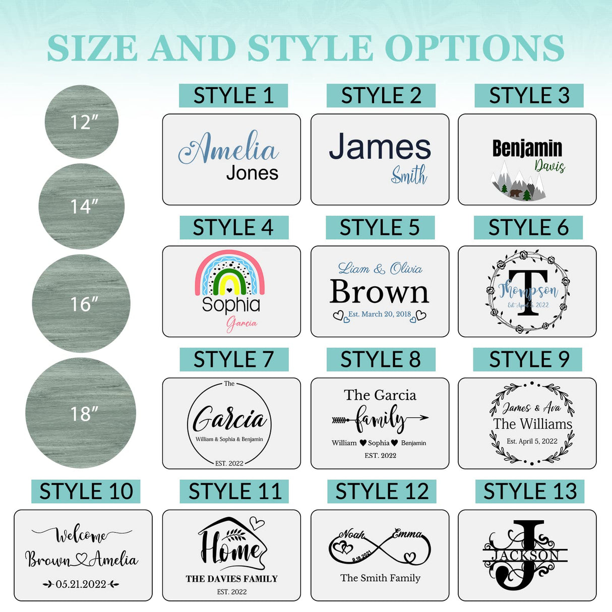 Custom Wood Sign Prsonalized Text Business 3D Home Decor, Personalized Rustic Plaque Board Hanging Wooden Name Sign for Wall Art, Customized Signs Plank Decoration Gifts for Wedding Family Farmhouse Kitchen, Round PFTPOW