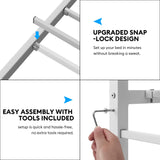 King Size Bed Frame with Headboard - Metal Platform Bed with LED Lights, Charging Station, Under Bed Storage and Heavy Duty Steel Slats Support - No Box Spring Needed, Easy Assembly, White BedNZZZ