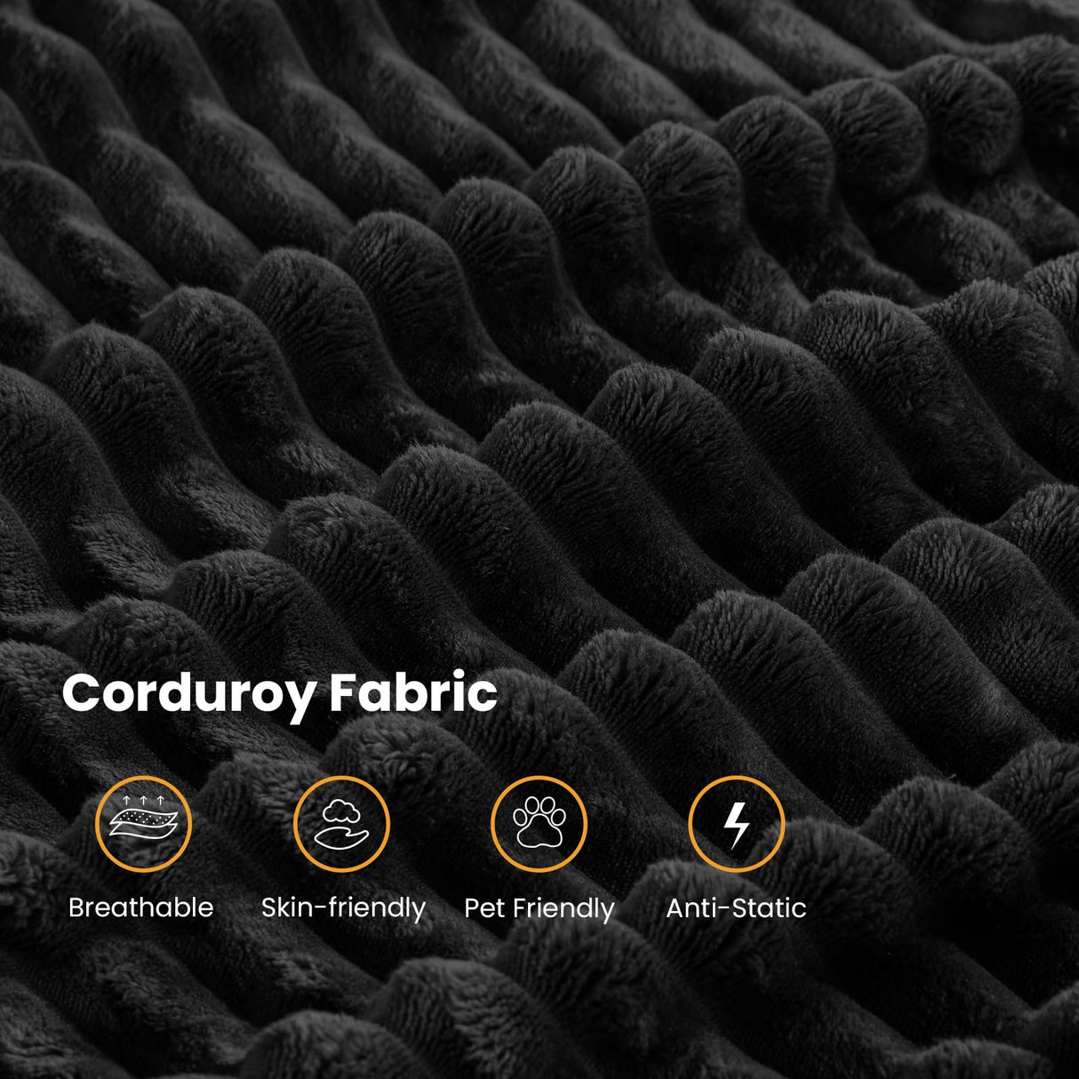 136" U Shaped Cloud Couch Sectional Modular Couch with Deep Seat, 6 Seater Corduroy Couches, Boneless Sofa with 2 Removable Ottomans, Sectional Couches for Living Room, No Assembly Required, Black MODNEST