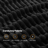 136" U Shaped Cloud Couch Sectional Modular Couch with Deep Seat, 6 Seater Corduroy Couches, Boneless Sofa with 2 Removable Ottomans, Sectional Couches for Living Room, No Assembly Required, Black MODNEST