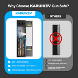 KARUIKEV 3-4 Long Rifle Gun Safe, Digital Keypad Large Gun Safe for Home Rifle and Shotguns, Quick Access Gun Cabinets with LED Light, Gun Safe with Adjustable Gun Rack and Removable Shelf Karuikev