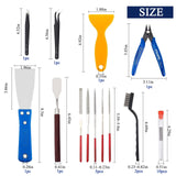 Lankki 23Pcs 3D Printer Tool Kit, 3D Printer Accessories Removal Tools Includes Nozzle Cleaning Kit, Putty Knife Scraper, Brushes, Tweezers, Diamond Files for 3D Prints Cleaning Finishing Lankki