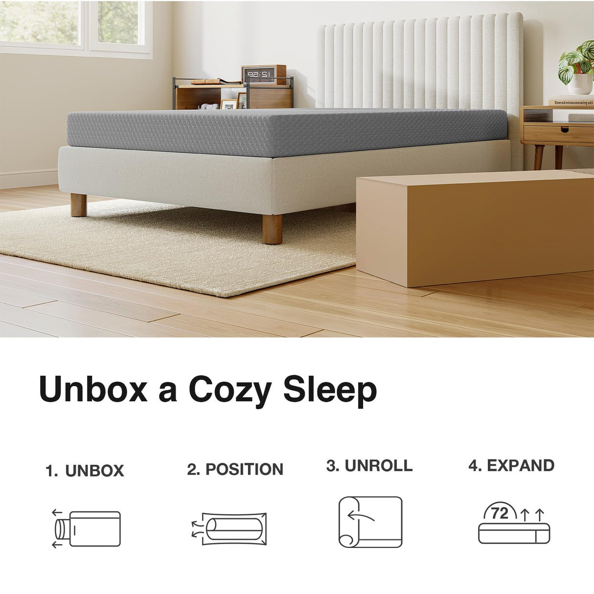 Novilla Queen Mattress 8 Inch, Queen Memory Foam Mattress for Cool Night Sleep & Pressure Relief, Thermally Balanced Foam Mattresses for Enhanced Support & Breathability, Bed Mattresses in a Box Novilla