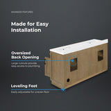 OVE Decors Bailey 72 in. W x 22 in. D x 34.5 in. H Bath Vanity in Driftwood Oak with White Engineered Quartz Top OVE Decors