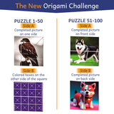 Puzzlefold Origami Kit Puzzle Games - 100 Puzzles, 200 Sheets Brain Puzzles for Adults, Teens, Paper Folding Challenge, Brain Teasers for Adults, Kids Ages 12-14 Teenagers, Teen Girls & Teen Boys Smartstoy