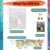 Halloween Paint by Numbers Kits for Adults - Painting by Numbers Kit Halloween, Cat Adults Paint by Number Kits on Canvas Without Frame Oil Painting Acrylic Paints for Home Wall Decor 16X20 inch ajepon