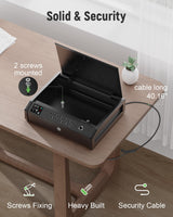 HOLEWOR Gun Safe, Biometric Safes for Pistols with LCD Display of Time Battery, Fingerprint Quick Access Handgun Safe Pistol Bedside, Nightstand, Car, 2 Capacity HOLEWOR