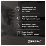 Prepac Simply Modern 6-Drawer Double Dresser for Bedroom, Chest of Drawers, Modern Bedroom Furniture, 52.5” wide x 16” deep x 29.5” tall, Black Prepac