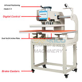 16x24 Pneumatic Dual Heat Press Machine Auto Sliding & Up-Open - Industrial Heat Transfer Double Station Automatic Press with Infrared Positioning for T-Shirt Sublimation Printing WUMSTOT
