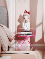 solaround Acrylic Nightstand Side Table Modern Design Clear Home Decor Display End Table for Living Room (Pink) solaround