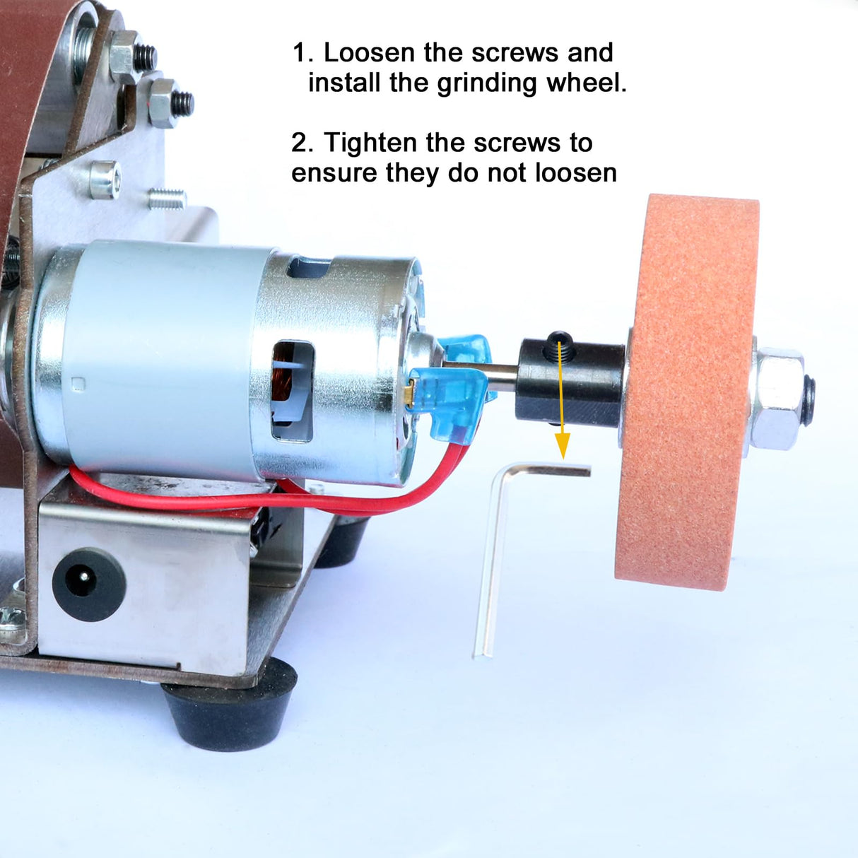 Hiqalty Electric Belt-Sander Polishing-Grinding Sharpener Adjustable -13 x 1.2in DIY Power Sanding Machine Mini Bench Belt Grinder Kit, Multifunctional for Knife Making, Woodworking(mini belt sander) Hiqalty