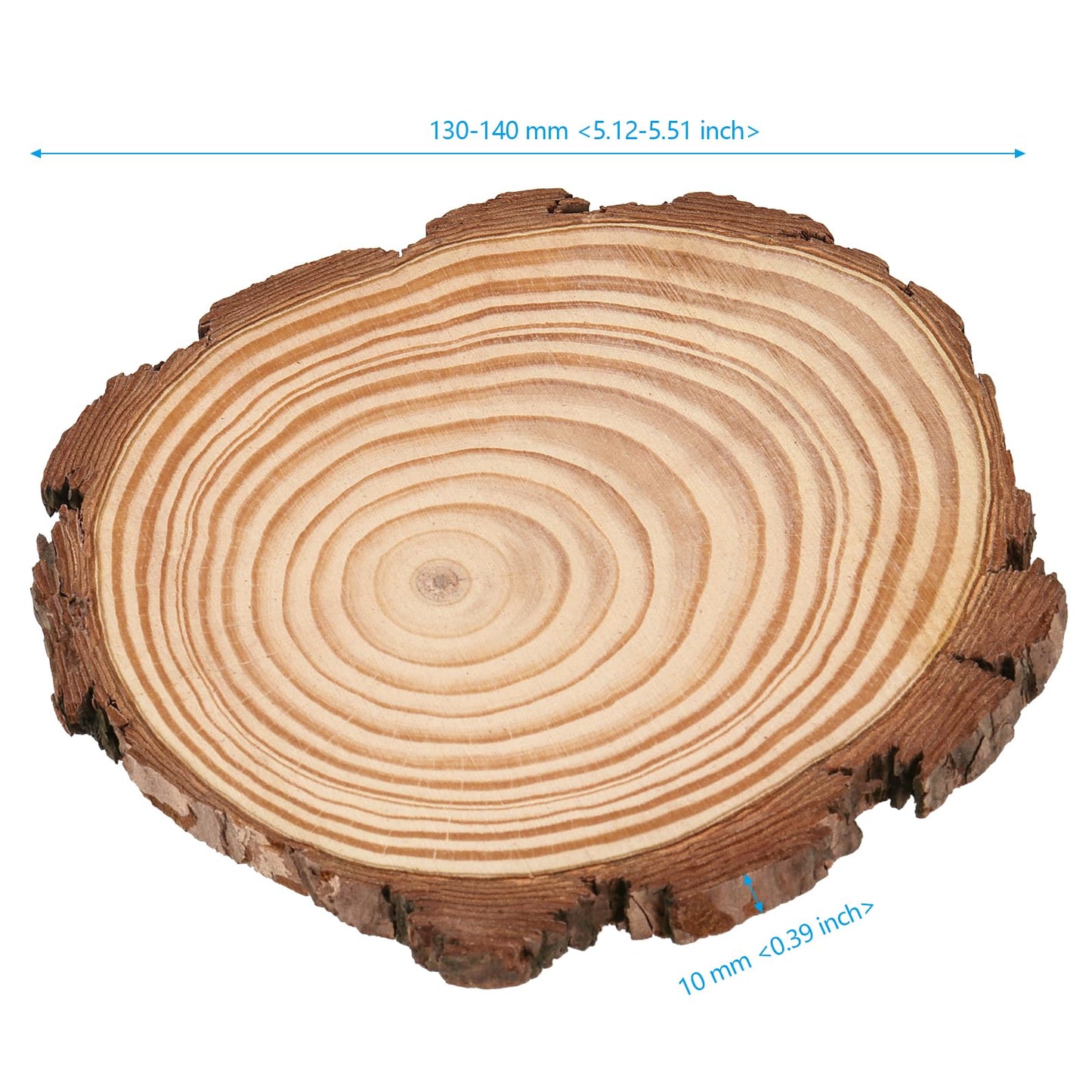 SEHOI 30 PCS 5-5.5 Inch Unfinished Wood Slices, Wooden Discs with Bark, Rustic Wood Slices, Natural Wood Circles for Craft, Holiday Decorations, Wedding Centerpiece