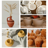 TORISING Air Dry Clay 10 LBs with 42 Pcs set Pottery Clay Tools Set for Hand Modeling and Throwing, Non-Toxic (White & Kit) TORISING