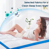 Queen Mattress Topper, CYMULA Cooling Mattress Pad Cover PillowTop for Bed Back Pain, Extra Thick Mattress Protector Firm Soft Floor Fill Overfilled with 8-21 Inch Deep Pocket, 60"x80"White CYMULA